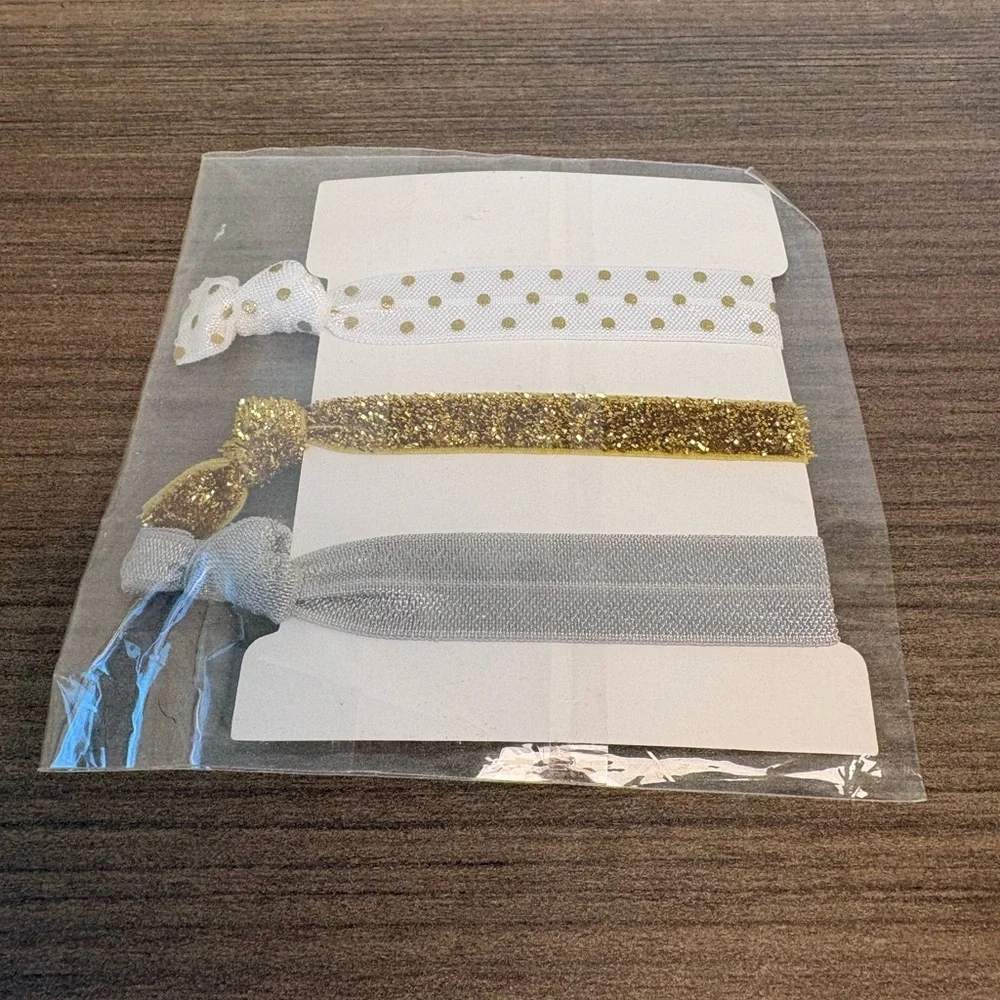 Gold and Silver Baby Shower Hair Ties
